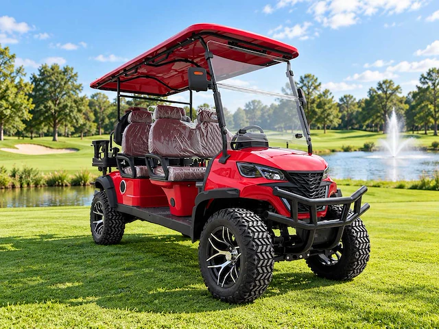 Sdlool gc42s 4+2 off-road golf cart rood golfkar - afbeelding 12 van  21
