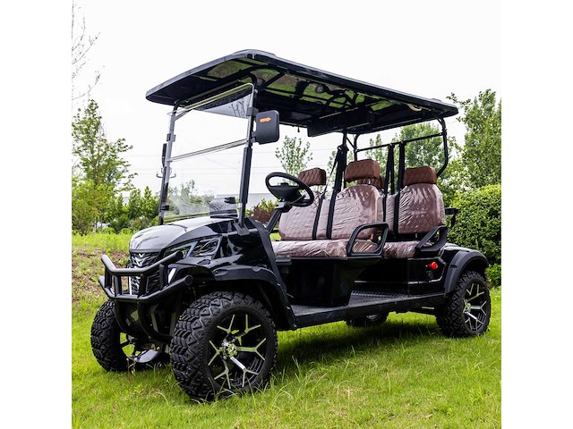 Sdlool gc42s 4+2 off-road golf cart zwart golfkar - afbeelding 1 van  8