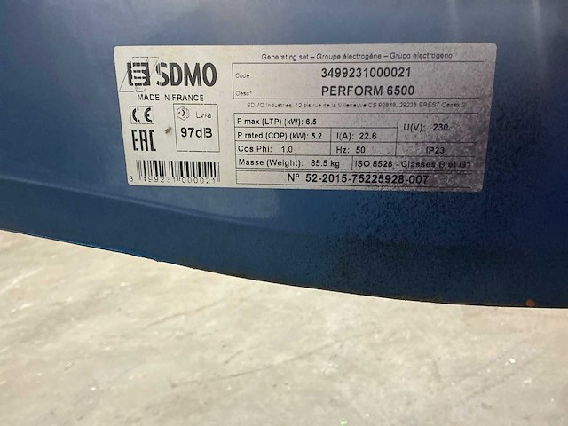 Sdmo perform 6500 stroomgenerator - afbeelding 10 van  10
