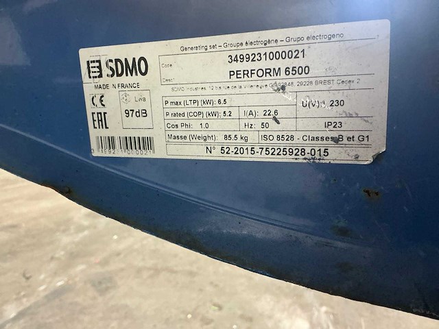 Sdmo perform 6500 stroomgenerator - afbeelding 8 van  8