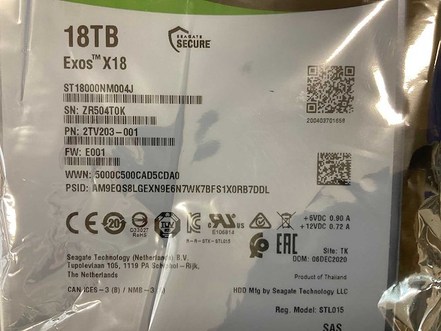 Seagate exos x18 harde schijf 18tb - afbeelding 2 van  3
