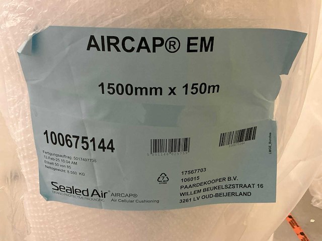 Sealed air aircap noppenfolie (1.500 mm x 150 meter) (10x) - afbeelding 3 van  4