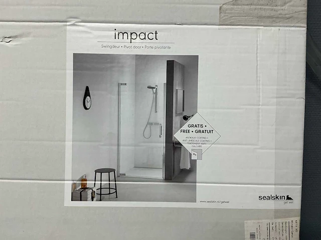 Sealskin - impact - douche swingdeur 195 x 100 cm - afbeelding 2 van  3
