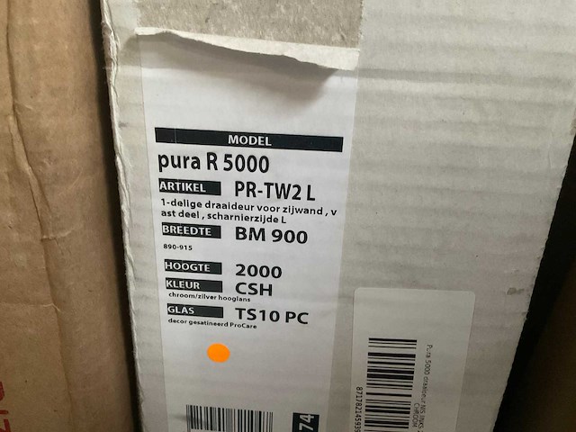 Sealskin pura 5000 draaideur nis 996x2000 mm - afbeelding 2 van  3