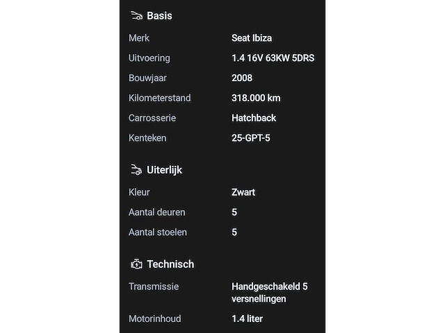 Seat - 2008 - ibiza - 1.4 sport-up - personenauto - afbeelding 16 van  25