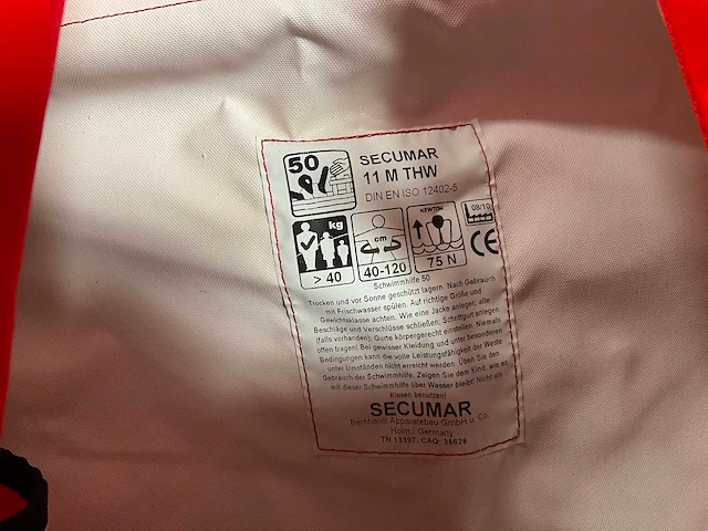 Secumar 11 m reddingsvest (2x) - afbeelding 4 van  4