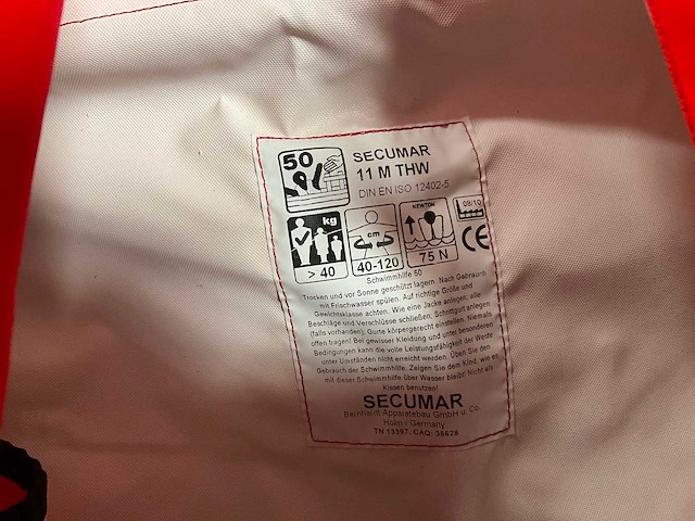 Secumar 11 m reddingsvest (2x) - afbeelding 1 van  1