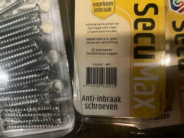 Secumax - anti-inbraakschroef - 4.0x35mm kunststof verzinkt wit - raam en deurbeslag (4x) - afbeelding 3 van  3