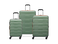 Securitech by delsey paris kofferset citadel 3 delig handbagage 37l + ruimbagage 77l en 108l groen - afbeelding 1 van  3