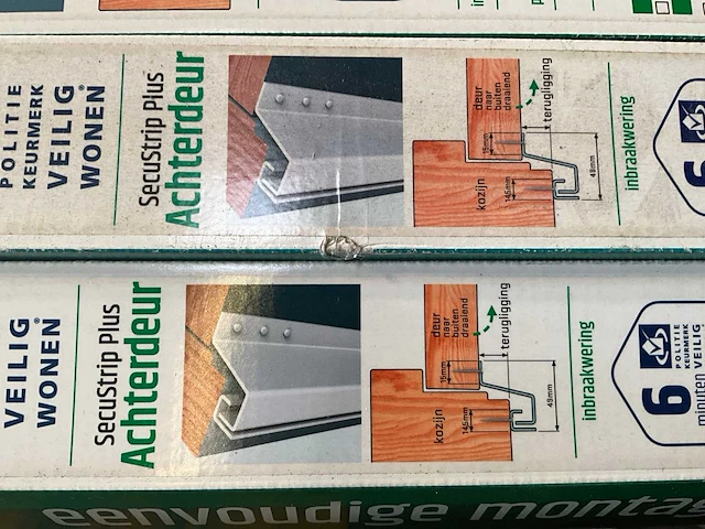 Secustrip - anti-inbraakstrip - plus 2115mm achterdeur buitendraaiend terugligging 14-20mm wit - deurbeslag ramen en deuren (2x) - afbeelding 3 van  3