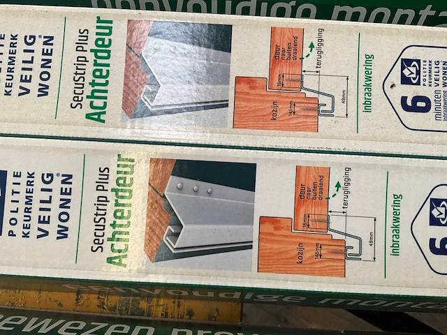Secustrip - anti-inbraakstrip - plus 2115mm achterdeur buitendraaiend terugligging 21-27mm wit - deurbeslag ramen en deuren (2x) - afbeelding 3 van  3