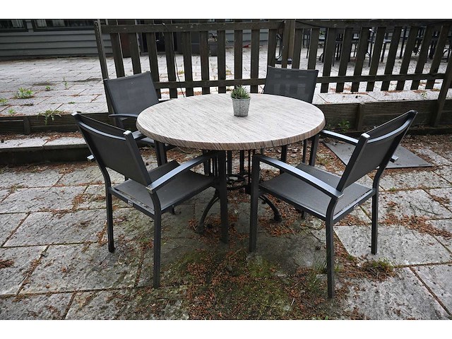 Sediamo terrasset bestaande uit 7 ronde terrastafels en 28 terrasstoelen - afbeelding 2 van  6
