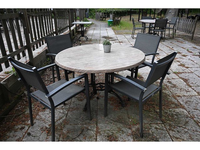 Sediamo terrasset bestaande uit 7 ronde terrastafels en 28 terrasstoelen - afbeelding 3 van  6