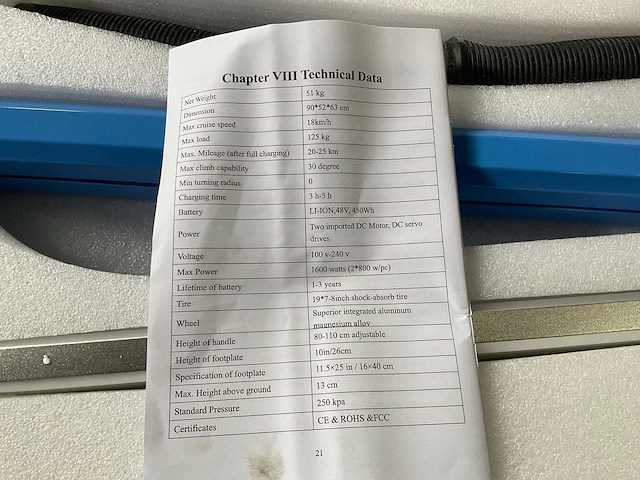 Segway chapter off road scooter 1600 watt (blauw) - afbeelding 4 van  5