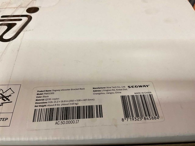 Segway pm01305 (black) achterklapdrager met kussen - afbeelding 3 van  4