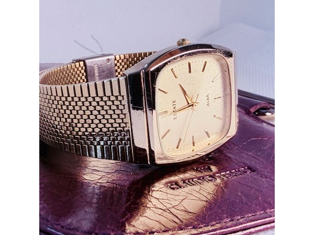 Seiko alba ''estate'' ovaal tank horloge met embossed wijzerplaat - afbeelding 7 van  9