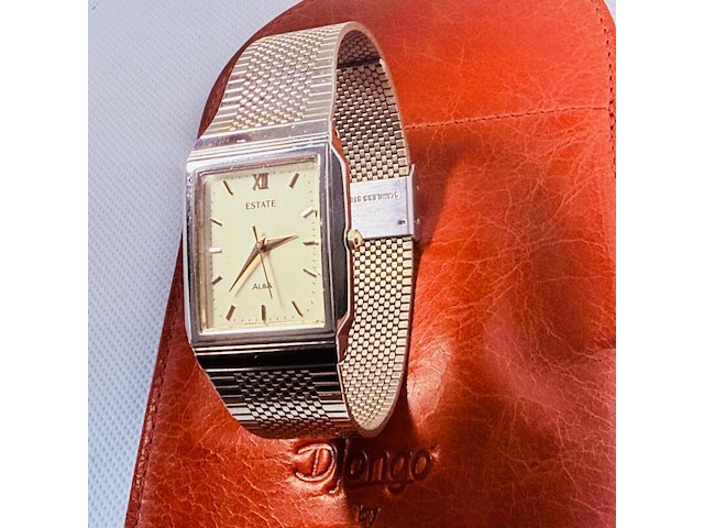 Seiko alba klassiek tank herenhorloge - goudkleurige dresswatch - afbeelding 2 van  9