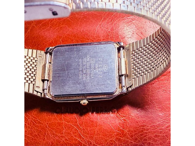 Seiko alba klassiek tank herenhorloge - goudkleurige dresswatch - afbeelding 9 van  9