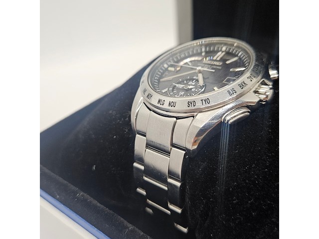 Seiko brightz solar radio wave controlled worldtimer herenhorloge - afbeelding 6 van  10