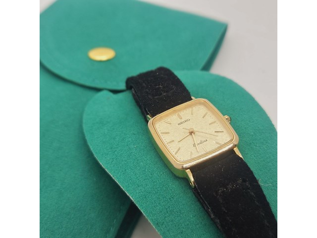 Seiko exceline 1221-5950 10kt gouden dameshorloge - afbeelding 5 van  7