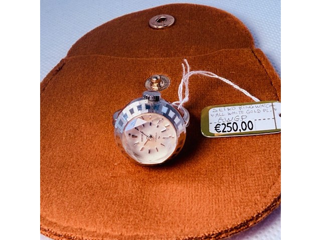 Seiko ring horloge - witgoud keurmerk - werkend getest - afbeelding 1 van  6