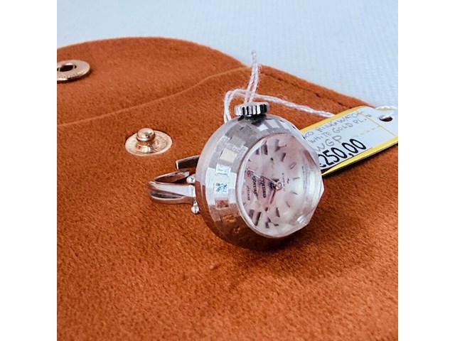 Seiko ring horloge - witgoud keurmerk - werkend getest - afbeelding 2 van  6