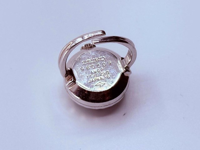 Seiko ring watch all white goldplated - afbeelding 3 van  4