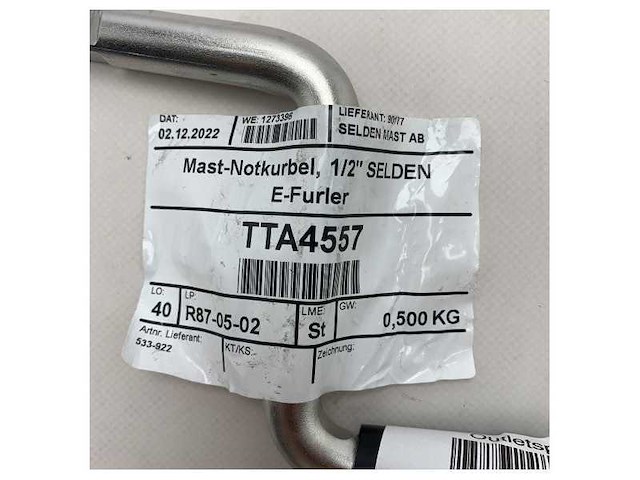 Selden 400e emergency control handle 1/2 inch - 533-922 - afbeelding 4 van  5