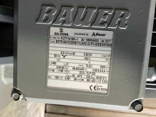 Selmers / bauer elektromotor met reductiekast (2x) - afbeelding 3 van  3