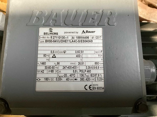 Selmers / bauer elektromotor met reductiekast (2x) - afbeelding 3 van  3