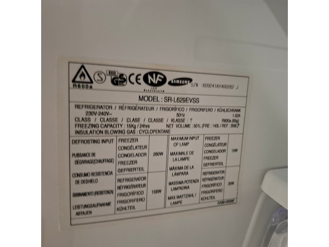 Semi amerikaanse koelkast no frost, samsung a+++, sr-l629evss, grijs / chroom - afbeelding 7 van  8