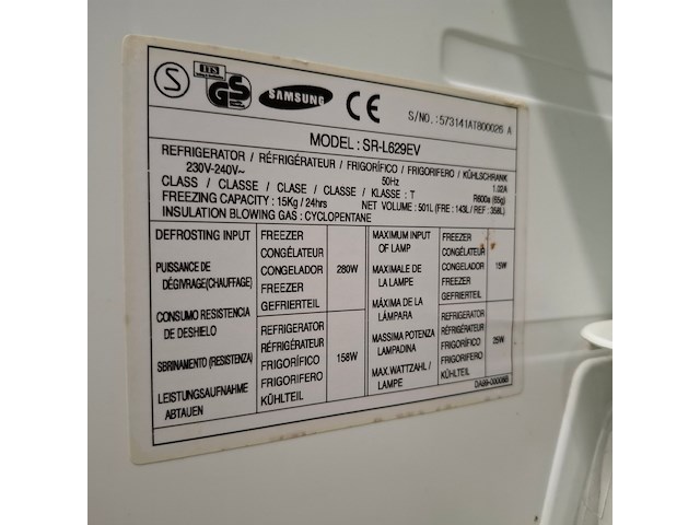 Semi amerikaanse koelkast no frost, samsung a+++, srl629ev, wit - afbeelding 6 van  6