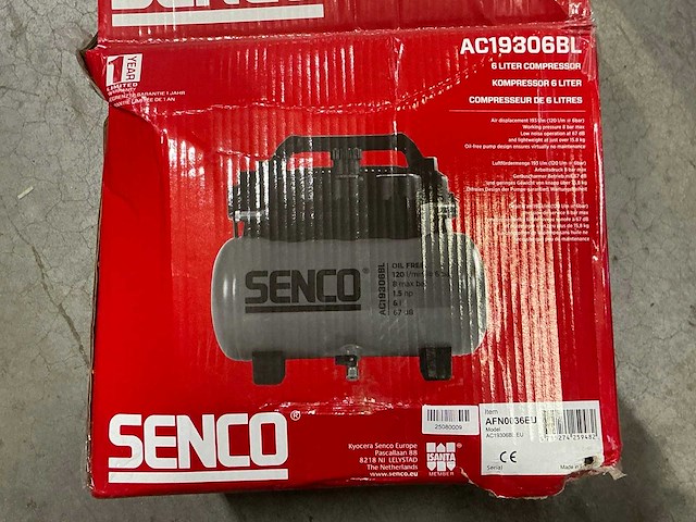 Senco ac19306bl-uk luchtcompressor (3x) - afbeelding 4 van  5