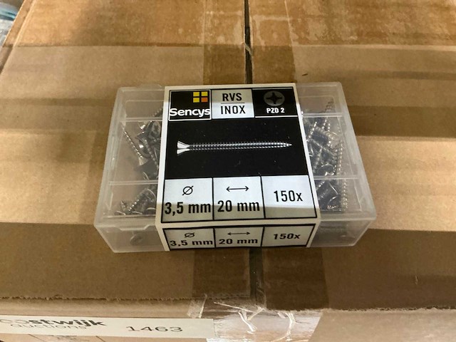 Sencys rvs 3,5x20mm schroef (144x) - afbeelding 1 van  2