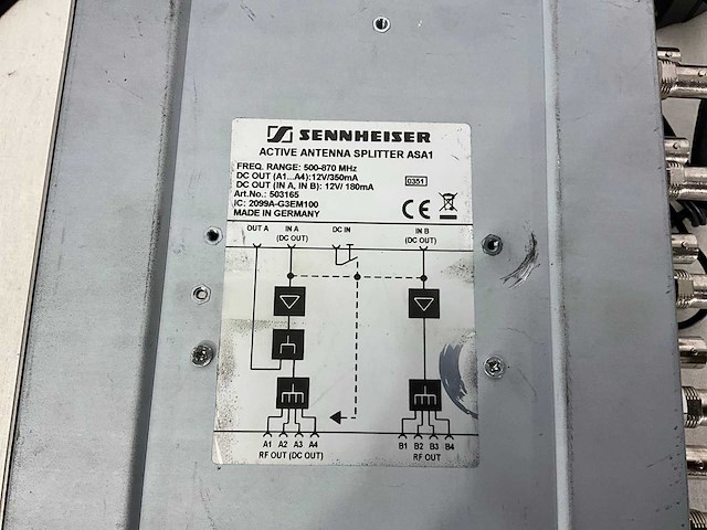 Sennheiser asa 1 g3 actieve antenne splitter - afbeelding 2 van  3