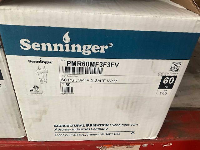 Senninger pmr60mf3f3fv 60psi drukregelaar (150x) - afbeelding 3 van  3