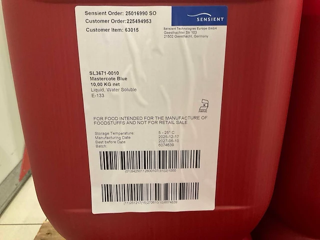 Sensient mastercote blue 10kg (5x) - afbeelding 1 van  2