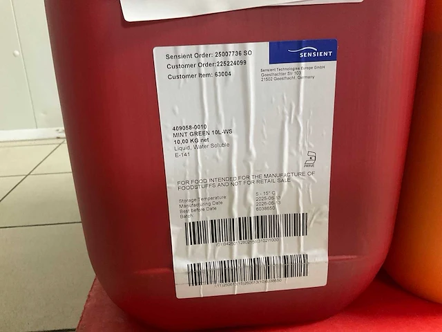 Sensient mint groen (e141) 10l-ws. 10kg (3x) - afbeelding 2 van  3
