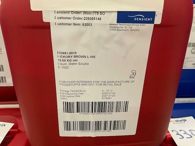 Sensient vloeibare bruine voedingskleurstof 10kg (6x) - afbeelding 1 van  2