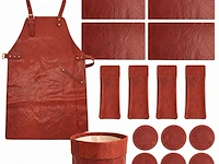 Served with style 16-delige leren horeca- en tafelset, chestnut (kastanjebruin)