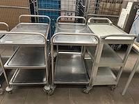 Serveerwagen (2 rvs, 1 kunststof) (3x) - afbeelding 1 van  1