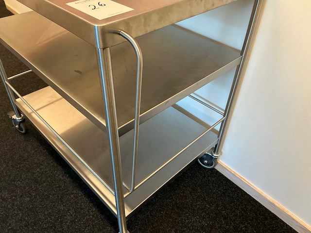 Serveerwagen rvs met 3 leggers - afbeelding 7 van  8