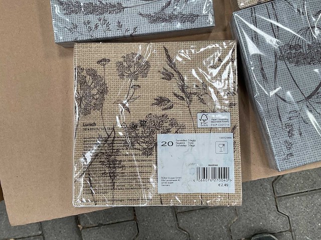 Servetten 33x33 - 3 ply - 20 pack (72x) - afbeelding 5 van  5