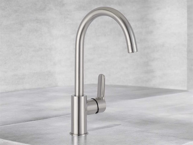 Sesto brushed nickel keukenmengkraan - afbeelding 1 van  8