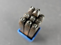 Set 3 mm masus slagstempel van gehard staal, gemaakt in west-duitsland - afbeelding 4 van  5