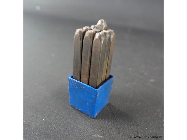 Set 3 mm masus slagstempel van gehard staal, gemaakt in west-duitsland - afbeelding 3 van  5