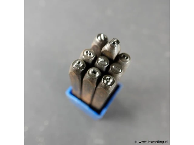 Set 3 mm masus slagstempel van gehard staal, gemaakt in west-duitsland - afbeelding 4 van  5