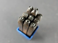 Set 3 mm masus slagstempel van gehard staal, gemaakt in west-duitsland - afbeelding 4 van  5