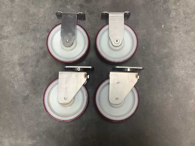 Set (4 stuks) zwenk- en bokwielen ø 20 cm - afbeelding 1 van  7