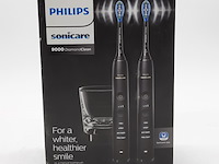 Set a 2x elektrische tandenborstel, phillips, sonicare 9000 diamond clean - afbeelding 1 van  4